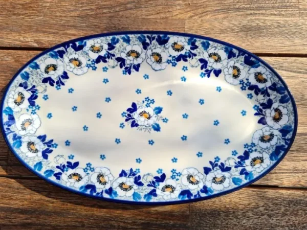 Platte, 29 x 18 cm, Lady^Bunzlauer Keramik Hot