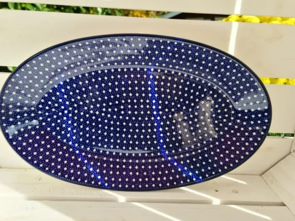 Platte, 35 x 21 cm, Unikat 22^Bunzlauer Keramik New
