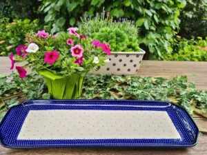 Platte, 41,5 x 14,5 cm, Unikat 18, BSN 10439^Bunzlauer Keramik New