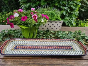 Platte, 41,5 x 14,5 cm, Unikat 1, BSN 10434^Bunzlauer Keramik Best