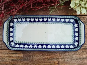 Platte, 32 x 14 cm, White Valentine, BSN R-021^Bunzlauer Keramik Hot