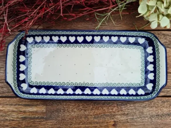 Platte, 32 x 14 cm, White Valentine, BSN R-021^Bunzlauer Keramik Hot