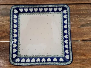 Platte, 21 x 21 cm, White Valentine, BSN R-137^Bunzlauer Keramik Clearance