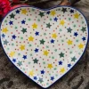 Platte in Herzform, 23 x 22 cm, Sterne^Bunzlauer Keramik Discount