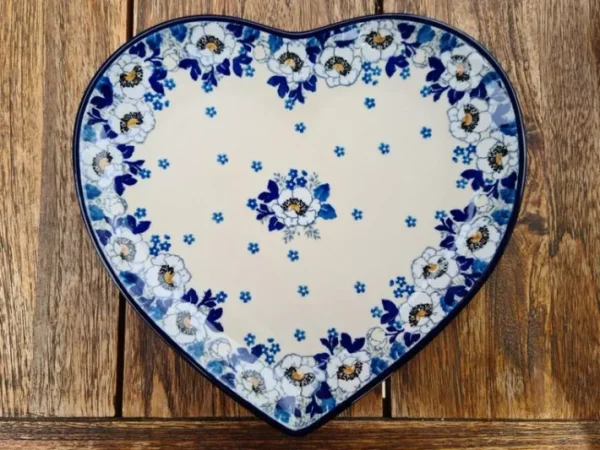 Platte in Herzform, 23 x 22 cm,  Lady, BSN A-0934^Bunzlauer Keramik New