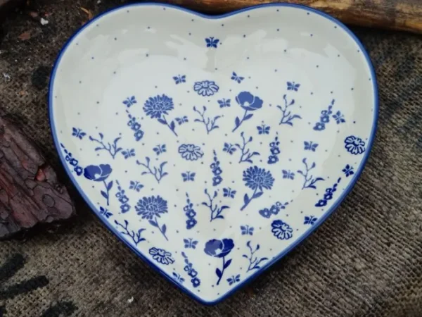 Platte in Herzform, 23 x 22 cm, Flower Festival^Bunzlauer Keramik New
