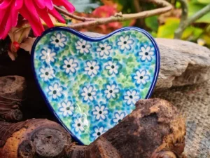 Platte in Herzform, 9 x 9 cm, Smile^Bunzlauer Keramik Discount