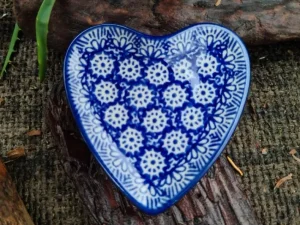 Platte in Herzform, 9 x 9 cm, Lace^Bunzlauer Keramik Sale