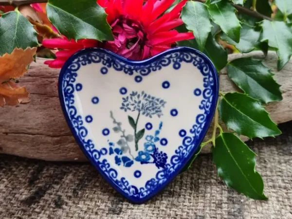 Platte in Herzform, 9 x 9 cm, Floral Party^Bunzlauer Keramik Sale