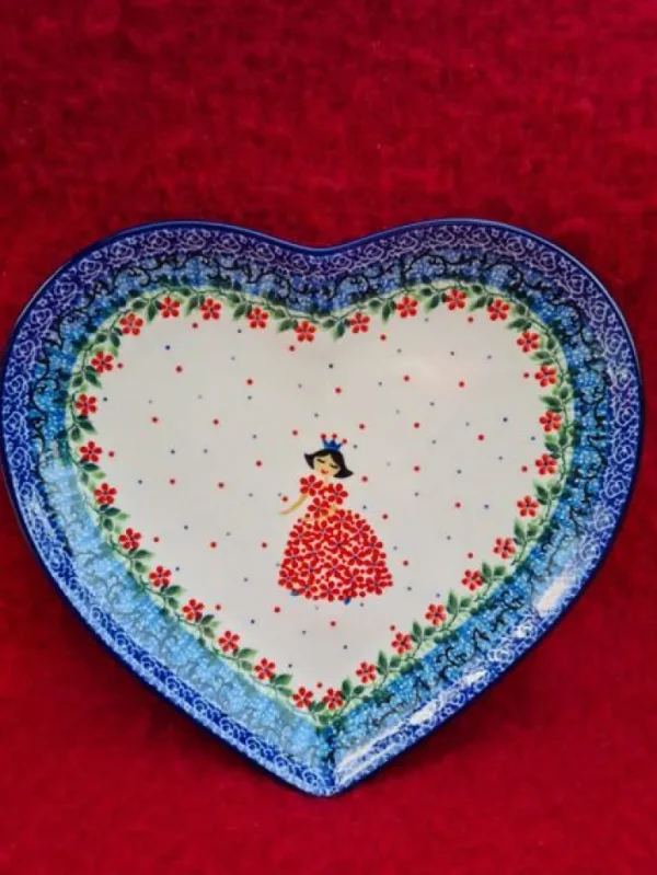 Platte in Herzform, 23 x 22 cm, Prinzessin^Bunzlauer Keramik Hot