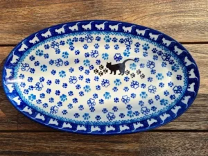 Platte, oval, 29,5 x 18 cm, Katze, BSN A-0911^Bunzlauer Keramik Discount