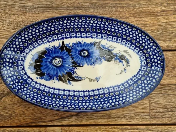 Platte, oval, 29,5 x 18 cm, Unikat 2 - BSN 10579^Bunzlauer Keramik New