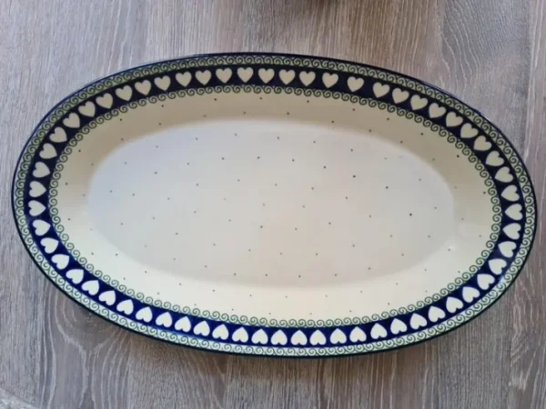 Platte, oval, 45,5 x 27 cm, White Valentine, BSN R-076^Bunzlauer Keramik Online