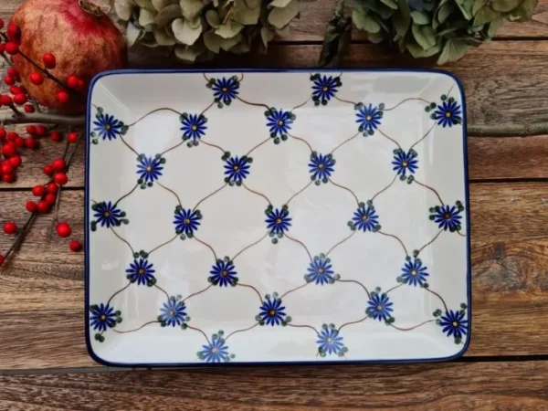 Platte, rechteckig, 27 x 21 cm, Tradition 8, BSN X-026^Bunzlauer Keramik Best