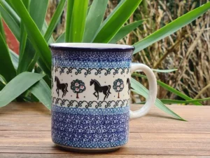 Pott, 600 ml,12 cm, Pferde^Bunzlauer Keramik Online