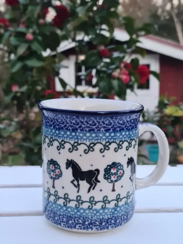 Pott ohne Unterteller, 300 ml, Höhe 9,50 cm, Pferde^Bunzlauer Keramik Best