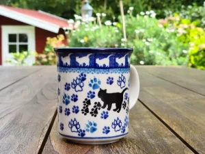 Pott ohne Unterteller, 300 ml, Höhe 9,50 cm, Katze, BSN A-0077^Bunzlauer Keramik Online