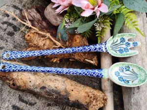 Salatbesteck Löffel und Gabel, Forget me not - BSN J-4689^Bunzlauer Keramik Sale