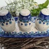 Salz, Pfeffer & Zahnstocher-Set m. Tablett, Fleur Delicate, BSN J-4791^Bunzlauer Keramik Discount