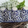 Salz, Pfeffer & Zahnstocher-Set m. Tablett, Crazy Dots, BSN A-0315^Bunzlauer Keramik Clearance