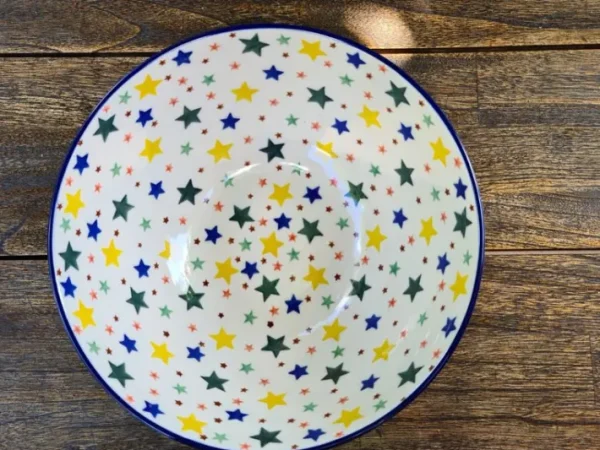 Schale, Ø 24 cm, 2600 ml, Höhe 8,5 cm, Sterne^Bunzlauer Keramik Discount