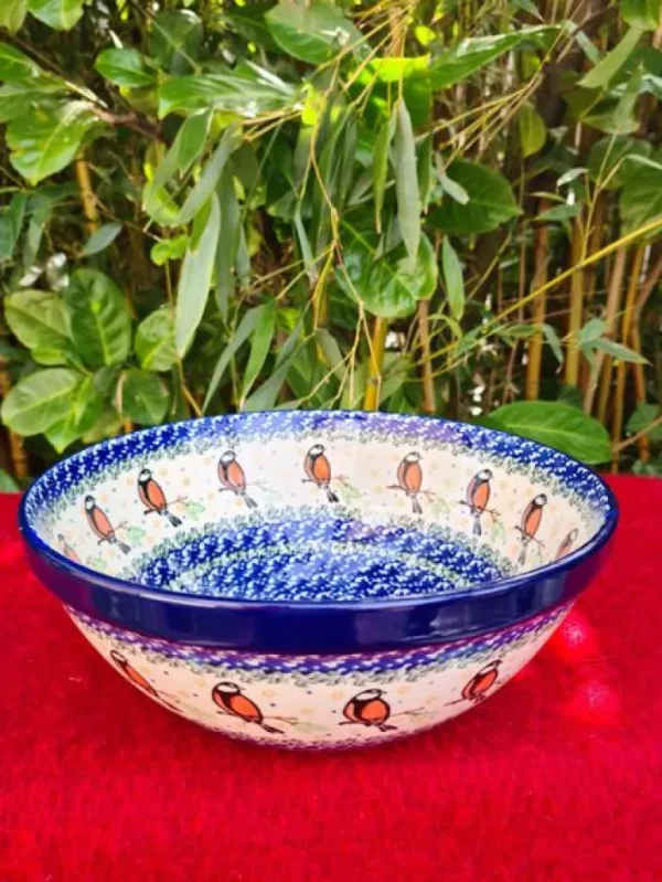 Schale, Ø 24 cm, 2600 ml, Höhe 8,5 cm, Vogel^Bunzlauer Keramik Online
