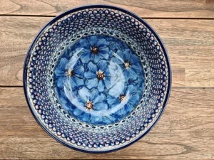 Schale, Ø 22 cm, Höhe 11 cm, 2600 ml, Unikat 4^Bunzlauer Keramik New