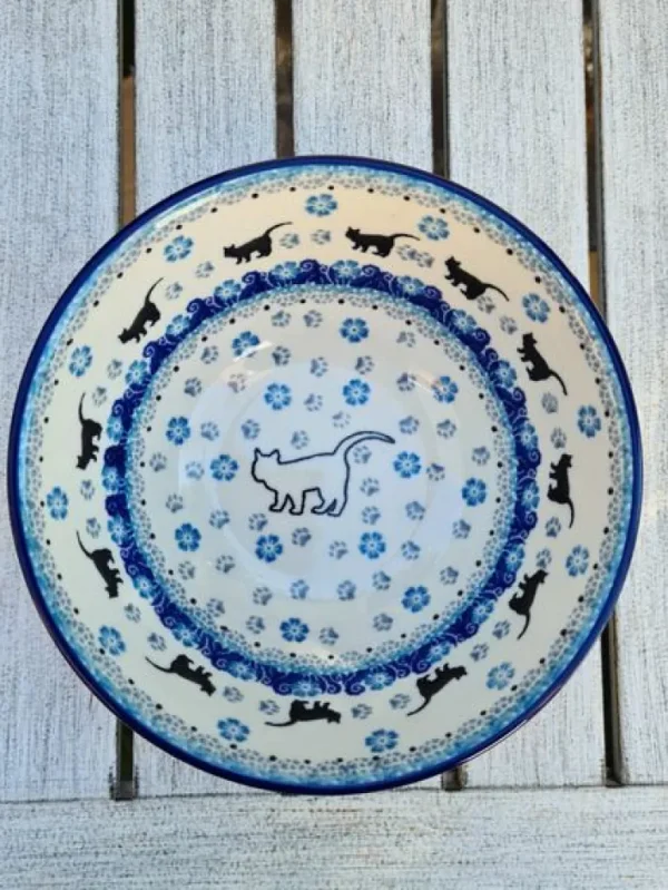 Schale, Ø 17 cm, Höhe 8 cm, Vol. 950 ml - Katze weiß^Bunzlauer Keramik Outlet