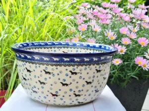 Schale, Ø27 cm,13 cm, 5000 ml, Dackel^Bunzlauer Keramik Outlet