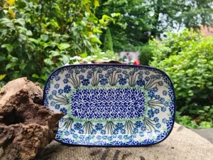 Schale / Platte, 26 x 16 x 3 cm, Forget me not - BSN J-4628^Bunzlauer Keramik Hot