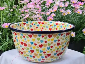 Schale, 27 x 13 cm, Unikat Einzelstück, Dekor Liebe^Bunzlauer Keramik Fashion