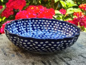 Schale mit gewelltem Rand, Ø 24 cm, Höhe 6 cm, Tradition 4, BSN 5604^Bunzlauer Keramik Online
