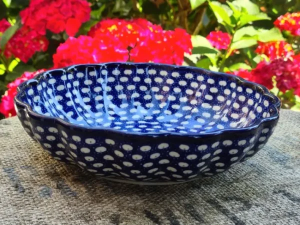 Schale mit gewelltem Rand, Ø 24 cm, Höhe 6 cm, Tradition 4, BSN 5604^Bunzlauer Keramik Online