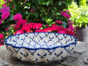 Schale mit gewelltem Rand, Ø 24 cm, Höhe 6 cm, Tradition 25, BSN 7910^Bunzlauer Keramik Online