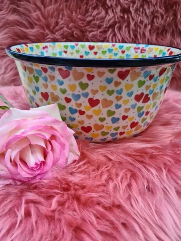 Schale, 22x11 cm, Unikat Einzelstück, 2600 ml, Dekor Liebe^Bunzlauer Keramik Outlet