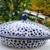Servierschale / Käseglocke m. Deckel, 1700 ml, Crazy dots^Bunzlauer Keramik New
