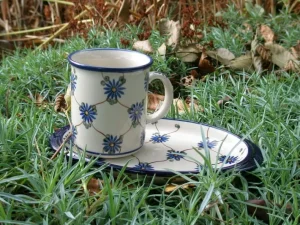 Tablett / Unterteller ohne Becher, 21,5 x 13 cm, Tradition 8, BSN m-622^Bunzlauer Keramik Hot