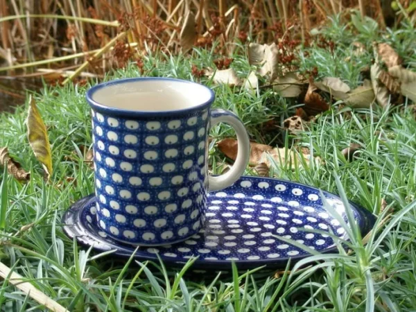 Tablett / Unterteller ohne Becher, 21,5 x 13 cm, Tradition 4, BSN m-618^Bunzlauer Keramik Outlet