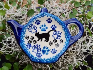 Teebeutelablage, 12x8 cm, Katze, BSN A-1001^Bunzlauer Keramik Hot