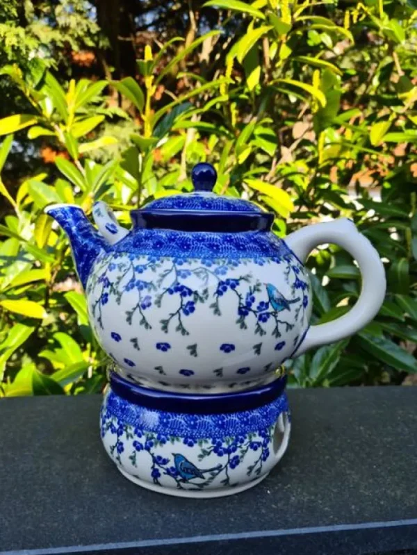 Teekanne mit Stövchen, 1200 ml, Vogel Ivy^Bunzlauer Keramik Best