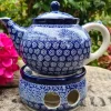 Teekanne mit Stövchen, 1200 ml, Lace^Bunzlauer Keramik Online