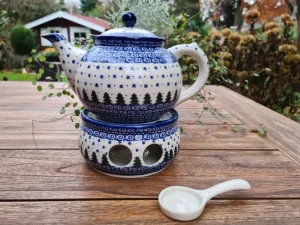 Teekanne mit Stövchen, 1200 ml, Unikat 57 - BSN 10401^Bunzlauer Keramik Hot
