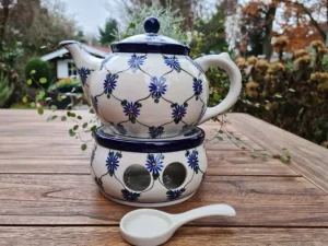 Teekanne mit Stövchen, 1200 ml, Tradition 8 - BSN 4017^Bunzlauer Keramik New