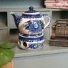 Teekanne mit Stövchen, Miniatur, Unikat 2 - BSN 1738^Bunzlauer Keramik New