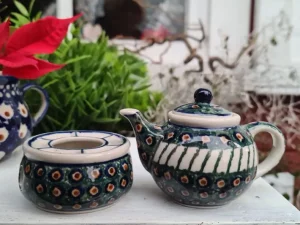 Teekanne mit Stövchen, Miniatur, Tradition 1, BSN 5832^Bunzlauer Keramik Sale