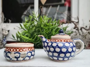 Teekanne mit Stövchen, Miniatur, Tradition - BSN 2173^Bunzlauer Keramik Online