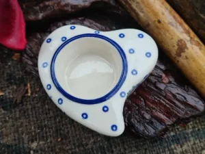 Teelichthalter in Herzform, ca. Ø 8,5 cm,5 cm, Floral Party^Bunzlauer Keramik Discount