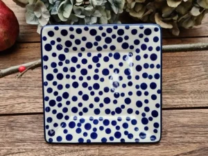 Teller / Platte 15x15 cm, Crazy Dots, BSN A-1466^Bunzlauer Keramik Outlet