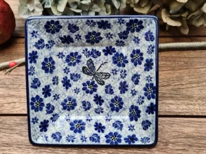 Teller / Platte 15x15 cm, Dragonfly, BSN A-0946^Bunzlauer Keramik New