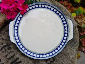 Tortenplatte, ca. Ø 33/30 cm, White Valentine, BSN R-071^Bunzlauer Keramik Outlet